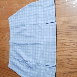 Shein Blue White Boxed Color Extra Large Zip closure Breathable Slits in front